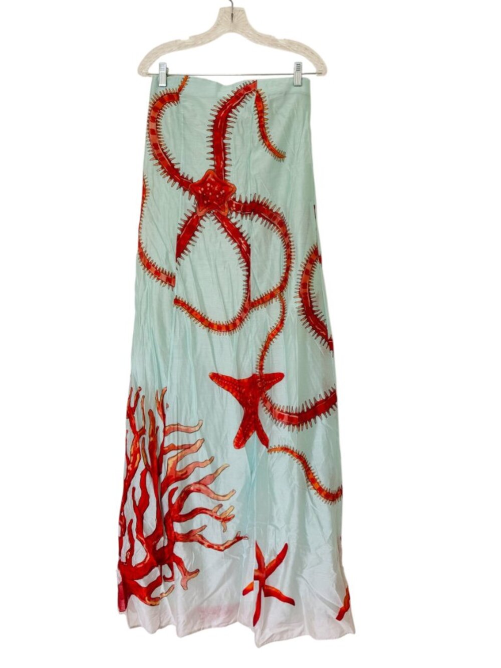 Muma World Blue Graphic Ursa Strapless Maxi Dress Size S As is Condition - Picture 4 of 14